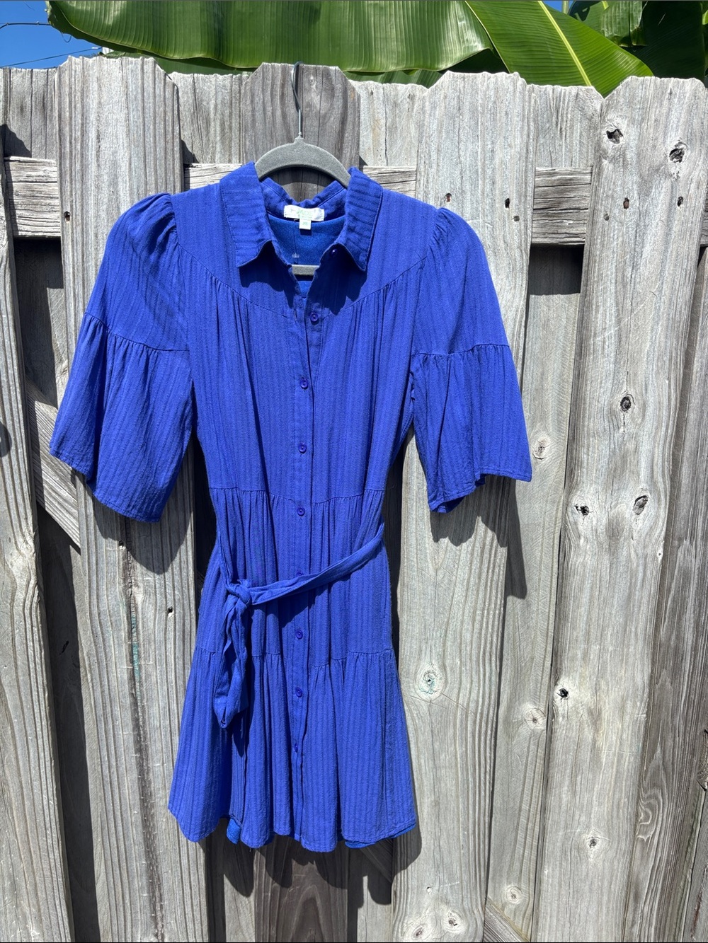 Jade Royal Blue Button-Front Mini Dress size xs